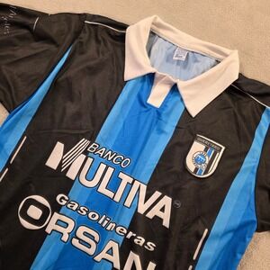 Remini Queretaro FC Jersey Mens Unitalla Black Blue Striped Soccer Streetwear